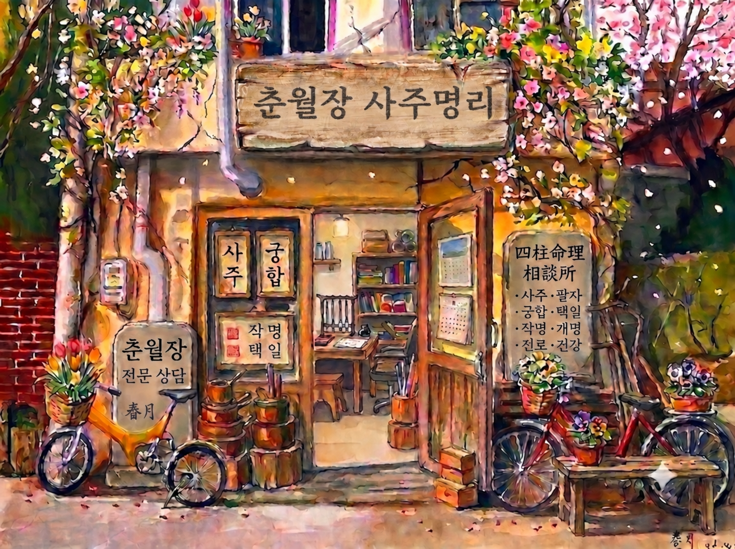 봄꽃이 핀 춘월장 사주명리 상담소
